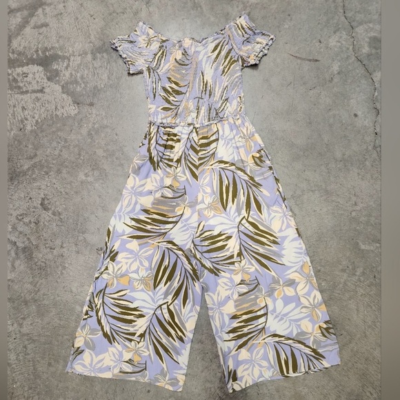 Anthropologie Patrons of Peace Floral Off Shoulder Lilac Jumpsuit Sz Sm NWOT - Picture 6 of 9